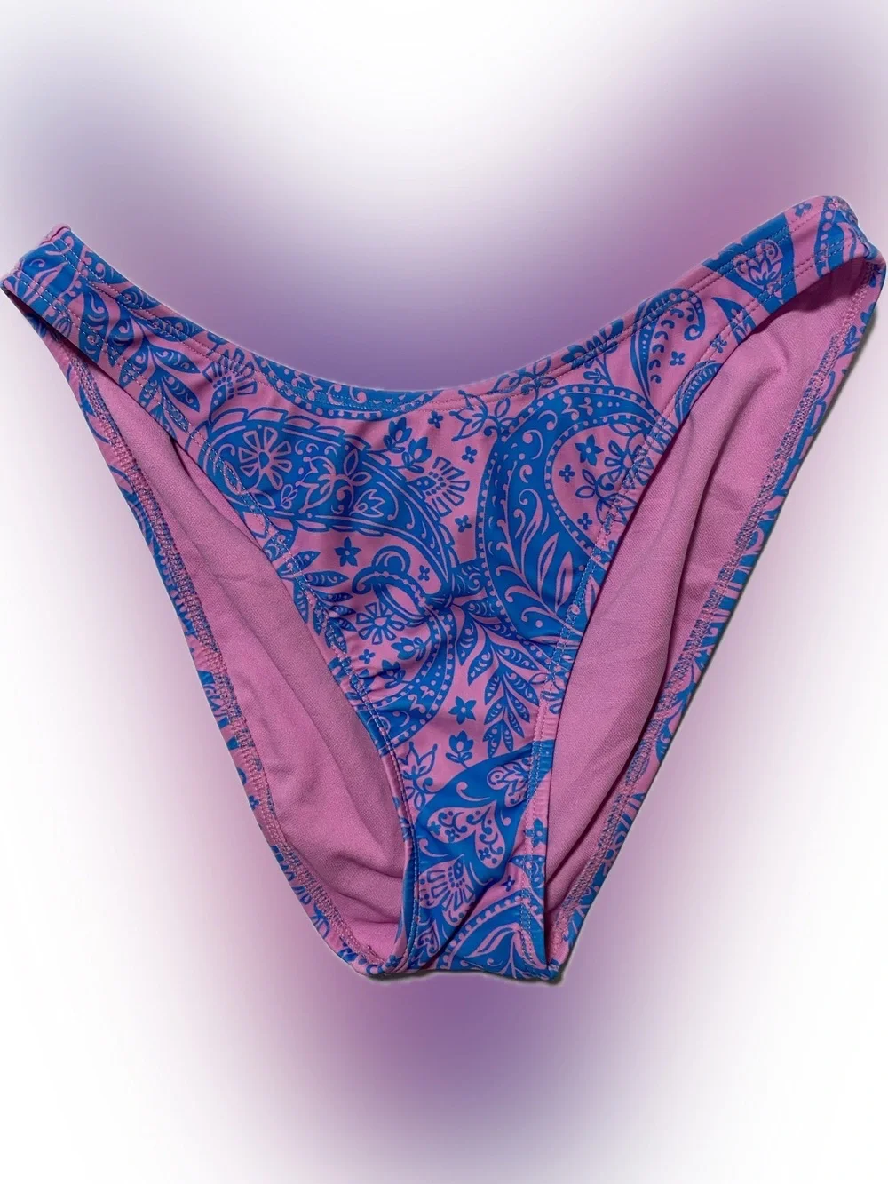 wild fable Pink and Blue Paisley Swim Bikini Bottoms